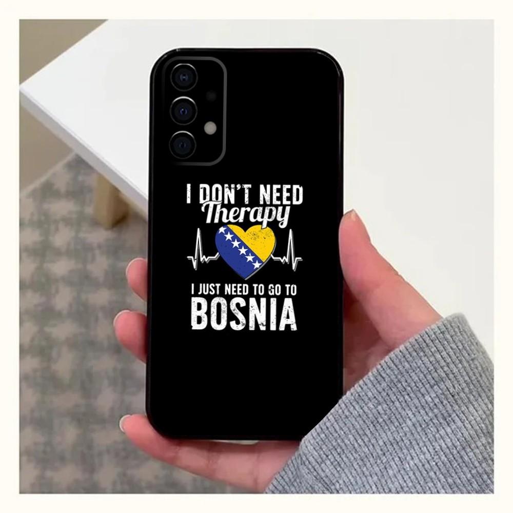 Чехол для телефона в форме сердца Боснии и Герцеговины для Samsung Galaxy A13, A21s, A22, A31, A32, A52, A53, A71, A80, A91, Мягкий черный чехол