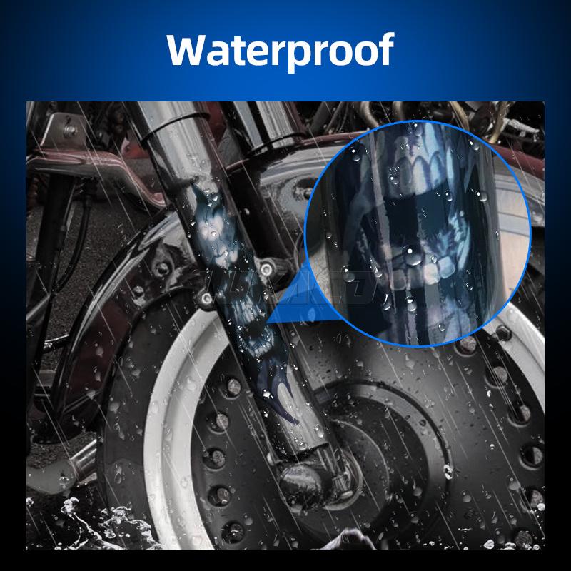 1 пара мотоциклетных передних вилок, наклейка с черепом, универсальная наклейка с изображением зомби, водонепроницаемая для Harley Honda Yamaha Kawasaki Suzuki