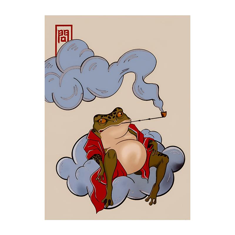 Винтажный японский Мацумото Ходжи лягушка настенный холст с принтом художественный постер милая зеленая жаба картина для гостиной домашний декор Cuadros