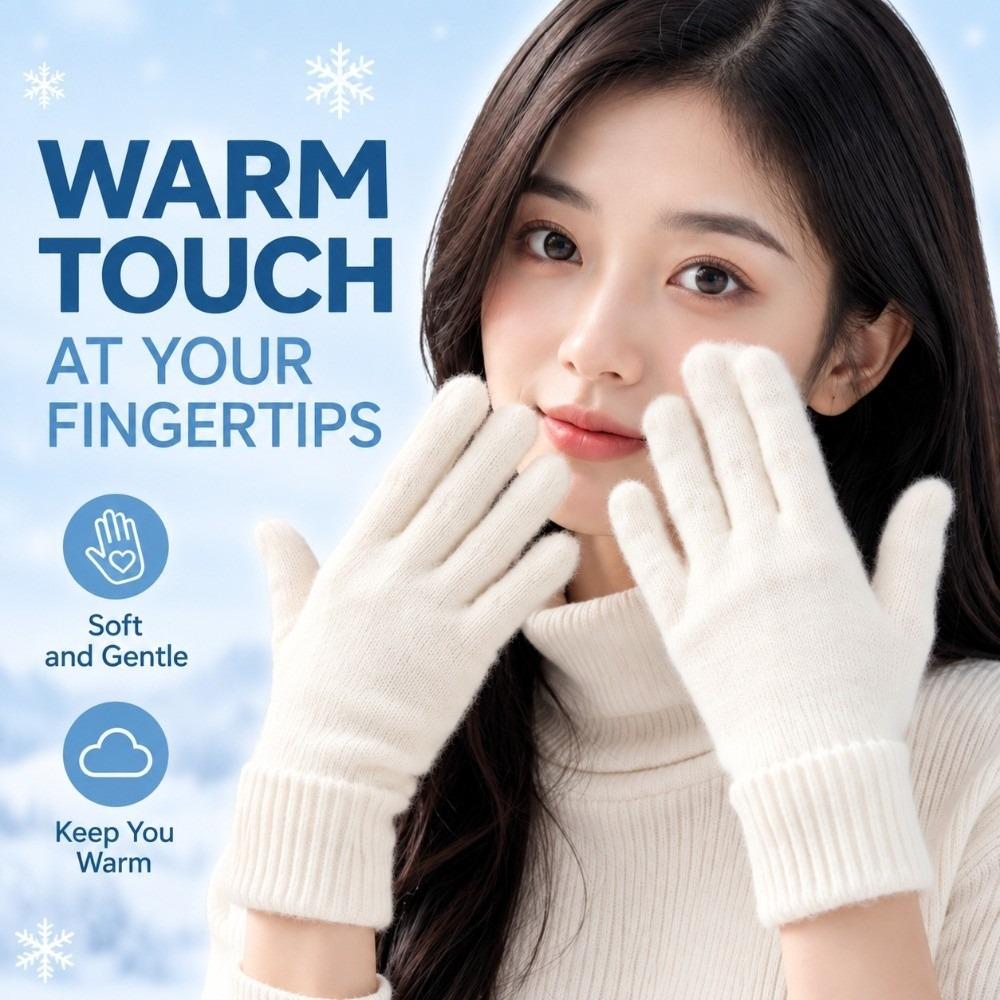 1 Pair Warm Insulation Knitted Glove Touchscreen Winter Glove Durable Warm Handwear Outdoor