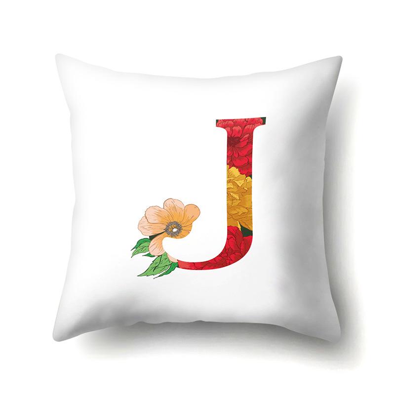 Полиэстеровая наволочка Акварельные цветы Принт для украшения автомобиля 26 английских букв Домашняя наволочка для подушки