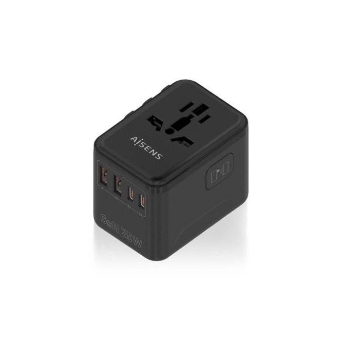 Adaptateur de voyage - AISENS - Universel - 4 types de prises - 2 ports USB-A et USB-C - 25W