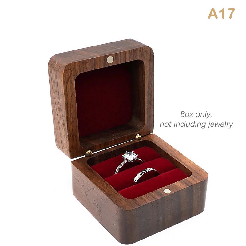 Шкатулка для ювелирных изделий из цельного дерева грецкого ореха, шкатулка для обручальных колец, маленькая настольная для хранения ювелирных изделий