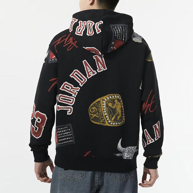 Jordan Напечатанный графический худи мужские топы черный FN4546-010