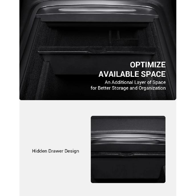 For Tesla Model Y/3 Center Console Organizer Tray Armrest Storage Box Hidden Cubby Drawer Fit 2021-2024 Model Y 2021-2023 Model3