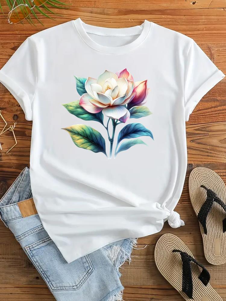 (Азиатский размер) Женская футболка с надписью Love Flower Letter Trend, милая модная одежда с коротким рукавом 90-х годов, повседневная футболка с женским принтом, женская футболка, футболки с графическим рисунком