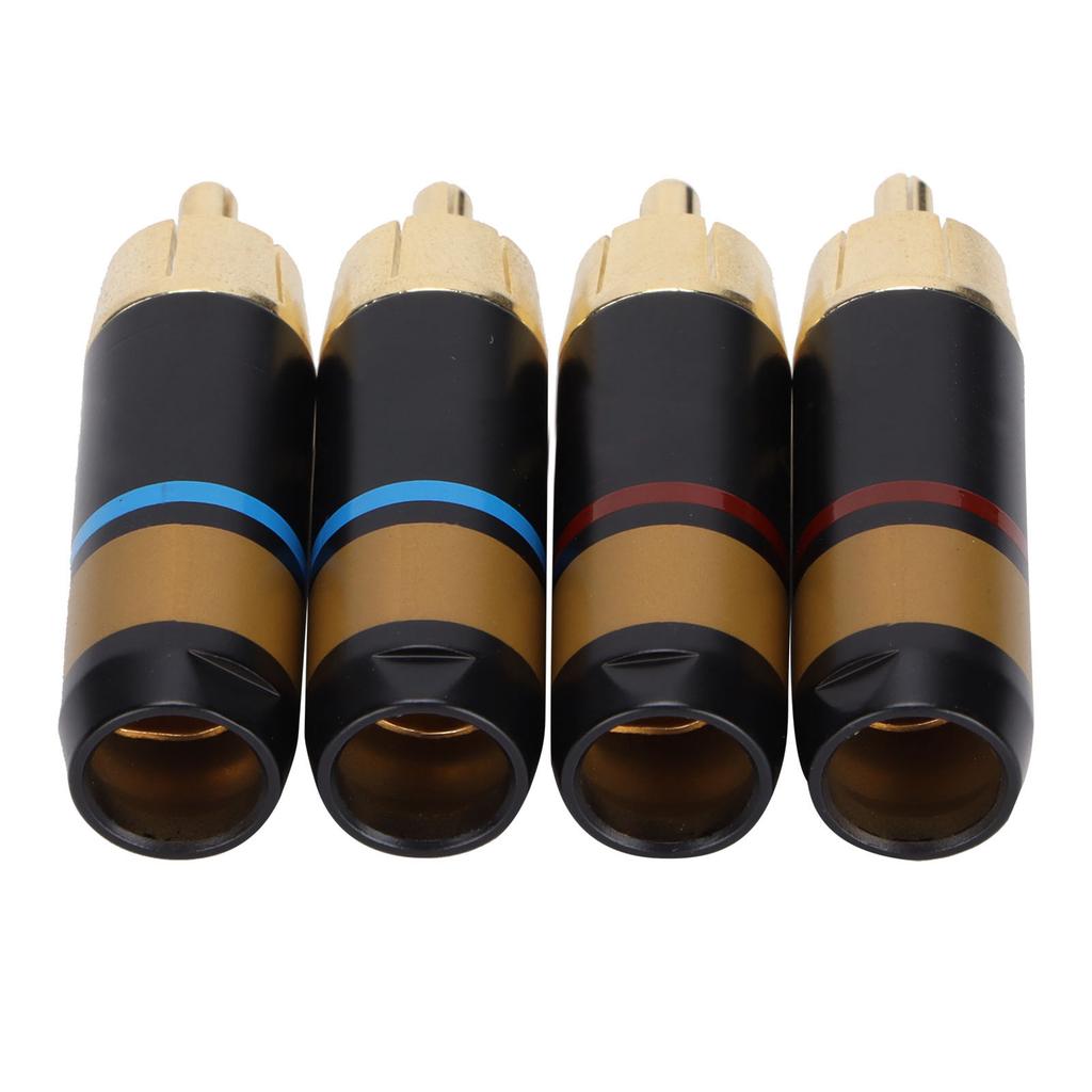 Preffair 4 шт. RCA штекер типа «тюльпан» позолоченная латунь износостойкий RCA штекер с корпусом из углеродного волокна R1759