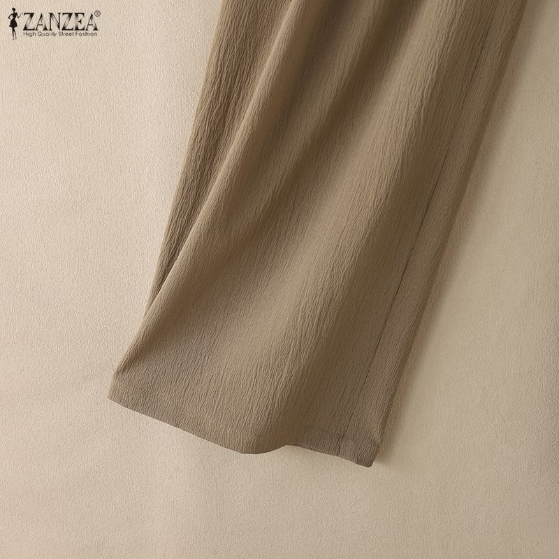 Solid Casual Zanzea Color Women Loose Wide Leg Pants