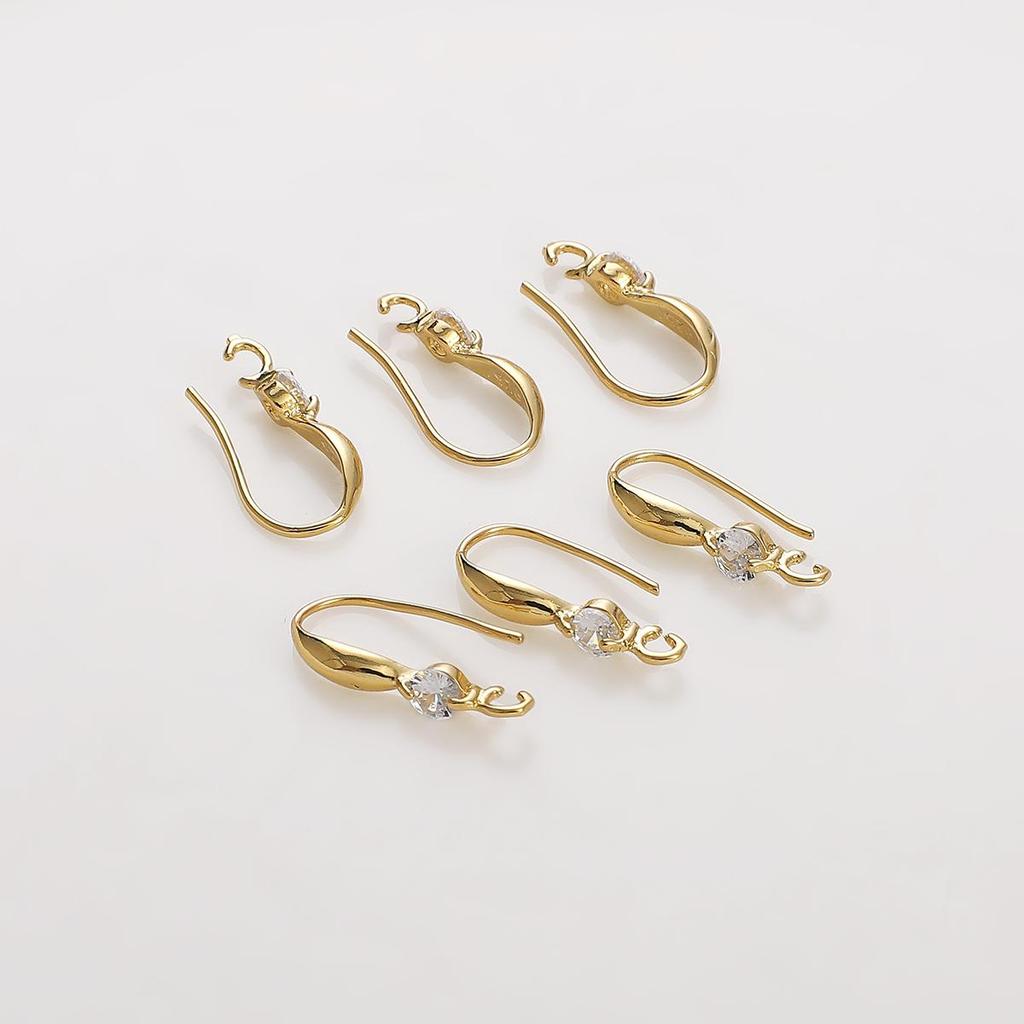 1 пара 20 мм латунный крючок для сережек с фурнитурой для сережек из камня циркон для женщин и девочек Изготовление сережек