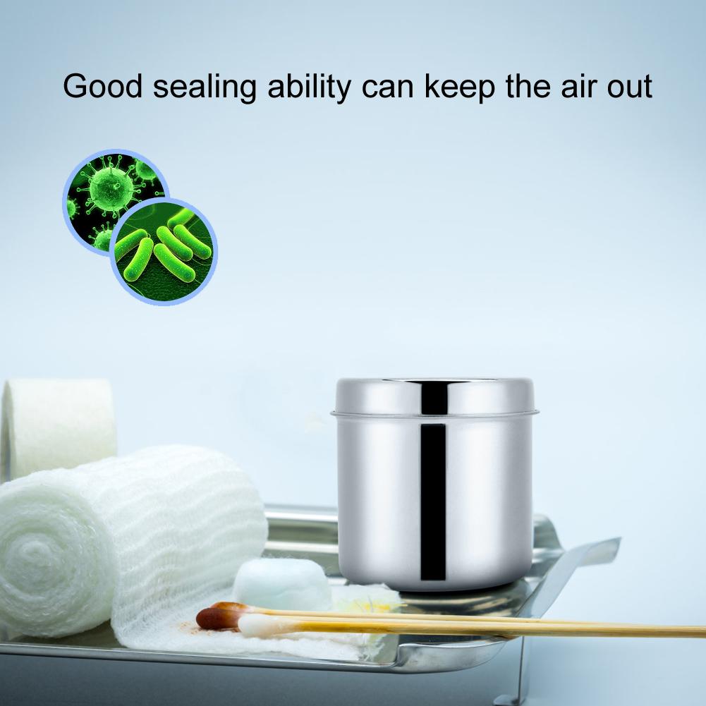 Stainless Steel Medicine Ointment Jar Dressing Cotton Anti Iodine Container For Hospital Beauty Salon