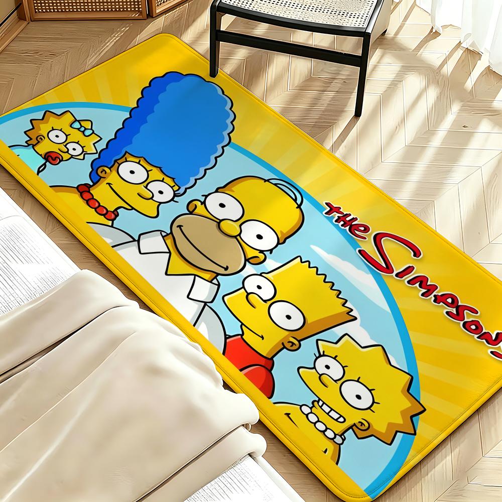 cartoon T-The S-Simpsons Floor Mat Soft Flannel Floor Mat Suitable for Entryways, Living Rooms, Bedrooms, and Bathrooms