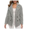 Women's Winter Casual Padded Thickened Suit Collar Button Lambswool Jacket Cardigan