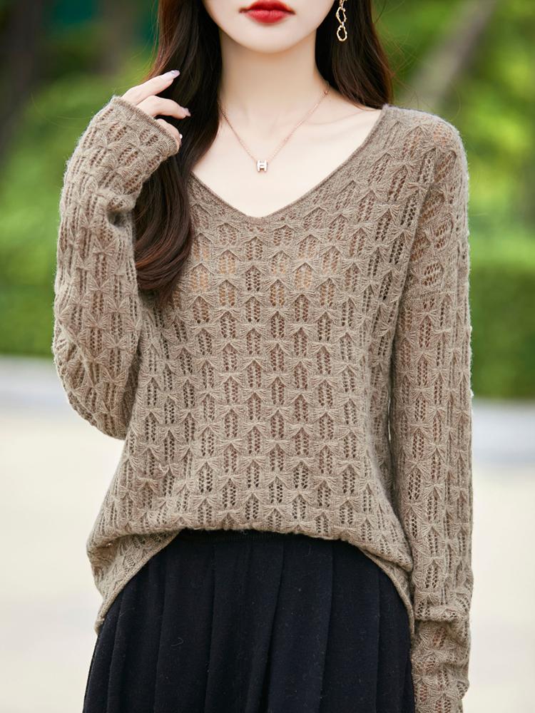 Женский кашемировый свитер Qinghe cashmere 30% кашемир 70% шерсть Осенне-зимний кашемировый свитер мягкий и теплый