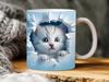 3D Graphic Painting Kitten Cat Cat Snowflake Hole Ceramic Coffee Mark Cup Tea Cup New Hollow