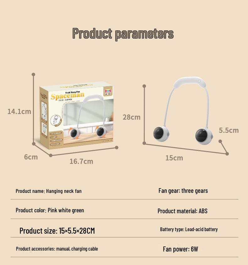 2024 Portable Neck-Hanging Bladeless Foldable USB Fan: Lazy, Large-Capacity Outdoor Cooling