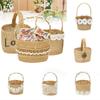 2pcs Lace Bowknot Flower Girl Basket Retro Candy Gift Bag  Wedding Ceremony Party Decoration