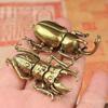 Antique Bronze Beetles Miniature Figurine Small Desk Decorations Vintage Copper Insect Tea Pets Ornament Home Decor Accessories
