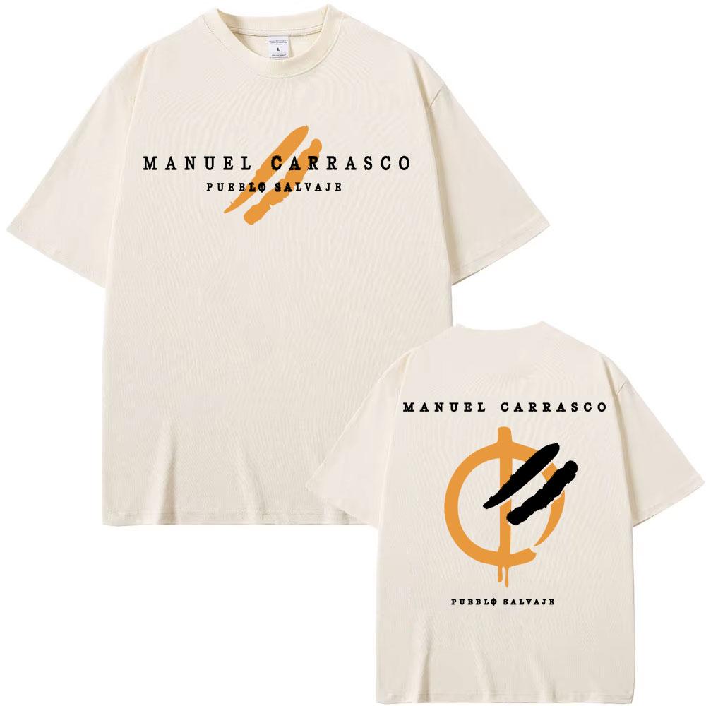 Rapper Manuel Carrasco Pueblo Salvaje Printed T Shirt Men's Clothing Fashion Hip Hop Street T-shirts Cotton Casual Loose T-shirt