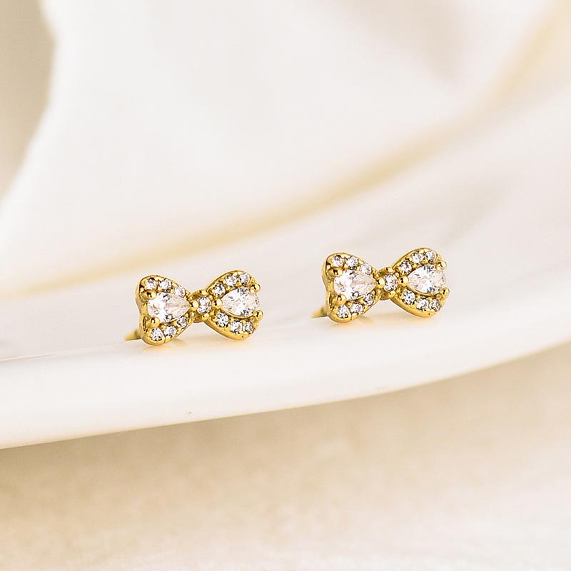 Серьги-бантики Sweet Bow, маленькие, милые, легкие, роскошные серьги-гвоздики для женщин
