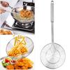 Clean Products Round Long Handle Stainless Steel Kitchen Frying Food Colander Filter Grid Scoop