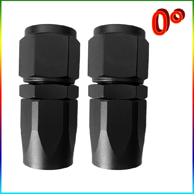 2PCS Swivel Hose End Fitting AN4AN6AN8AN10AN12 Fittings Adapter 0°/45°/90°180° Aluminum Oil Fuel Line Reusable Universal Black