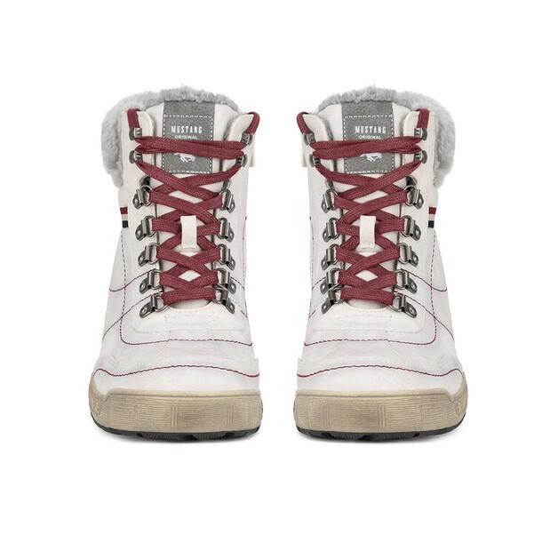 Mustang 1290-607 White Ankle Boots