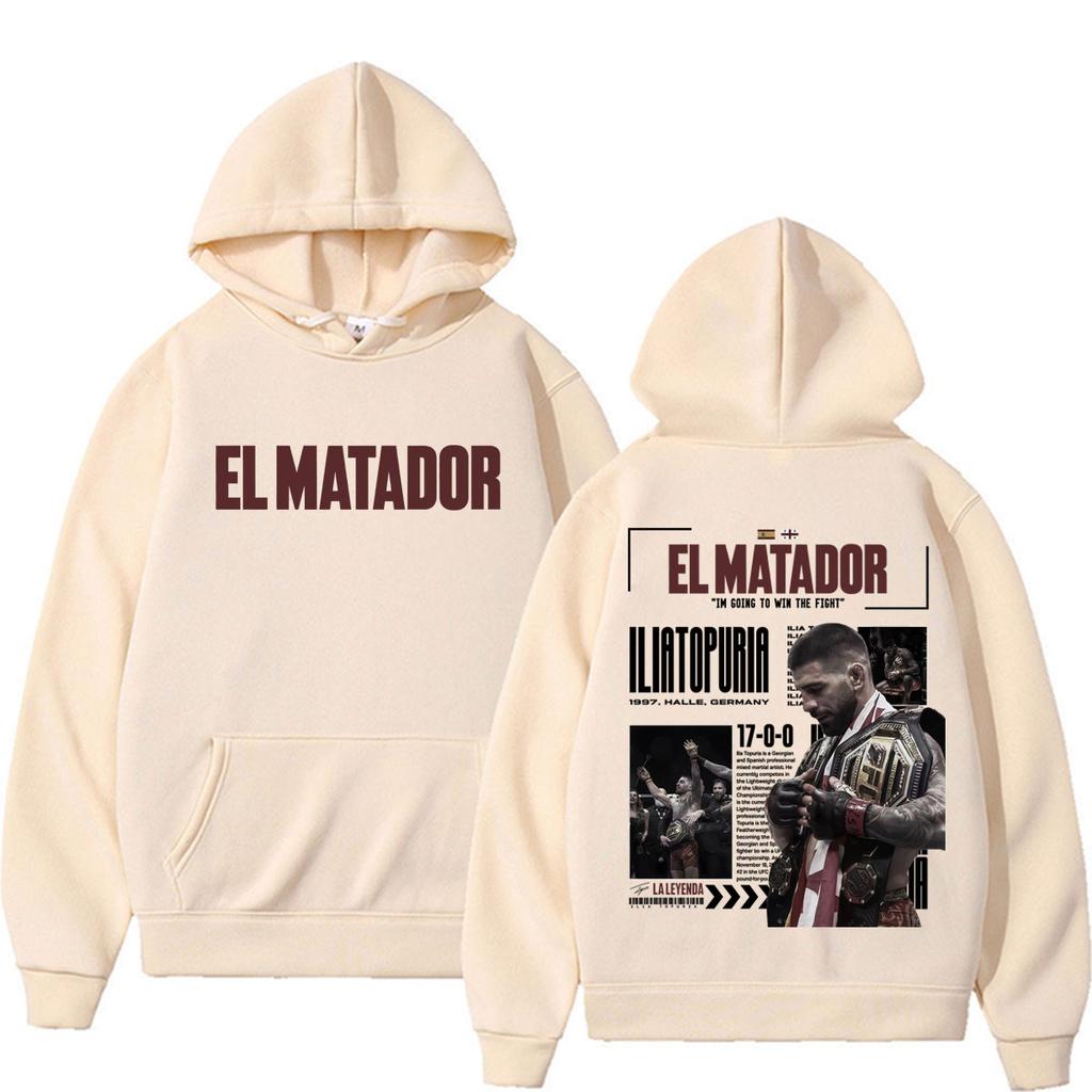 El Matador Илия Топурия Я Выиграю Бой Худи Мужские Женские Мода Эстетика Насилия Свитшоты Свитшоты с Длинным Рукавом
