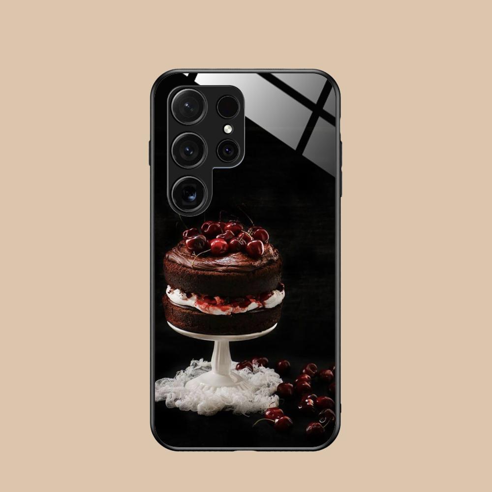 Чехол для мобильного телефона 'Шварцвальдский торт' для Samsung Galaxy S26 S25 S24 S23 S22 S21 S20 Note20 Plus FE Ultra Стеклянный Цветной Чехол