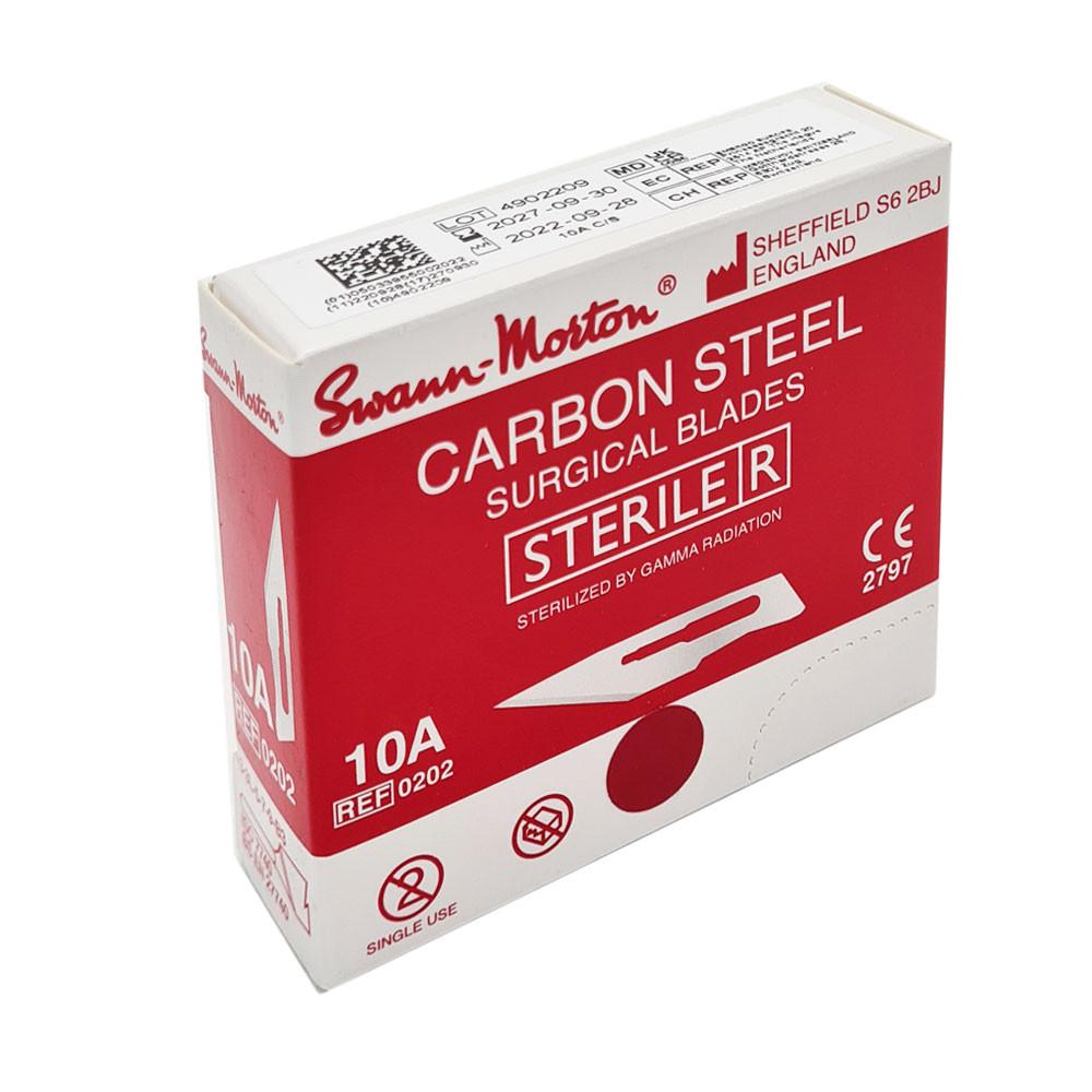 Swann-Morton 10A Carbon Steel Surgical Blade Sterile 100pcs
