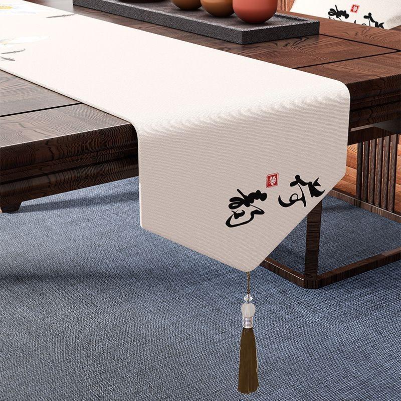 Высококлассный водонепроницаемый настольный флаг, выбранная хлопково-льняная ткань, декоративная скатерть для чайного ТВ с кисточками, золотая дорожка для столов