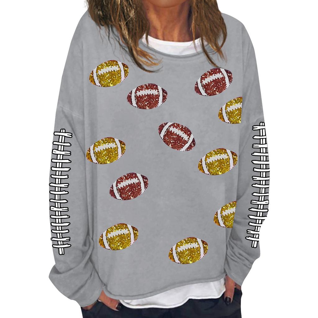 Женская модная повседневная толстовка с длинным рукавом и круглым вырезом с принтом