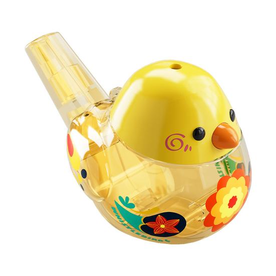 Детский свисток для водяных птиц со шнурком, прозрачный рот, тренировка жизненной емкости мышц, наполняемая водой, детская музыкальная игрушка с мультяшной птицей, подарок для малышей