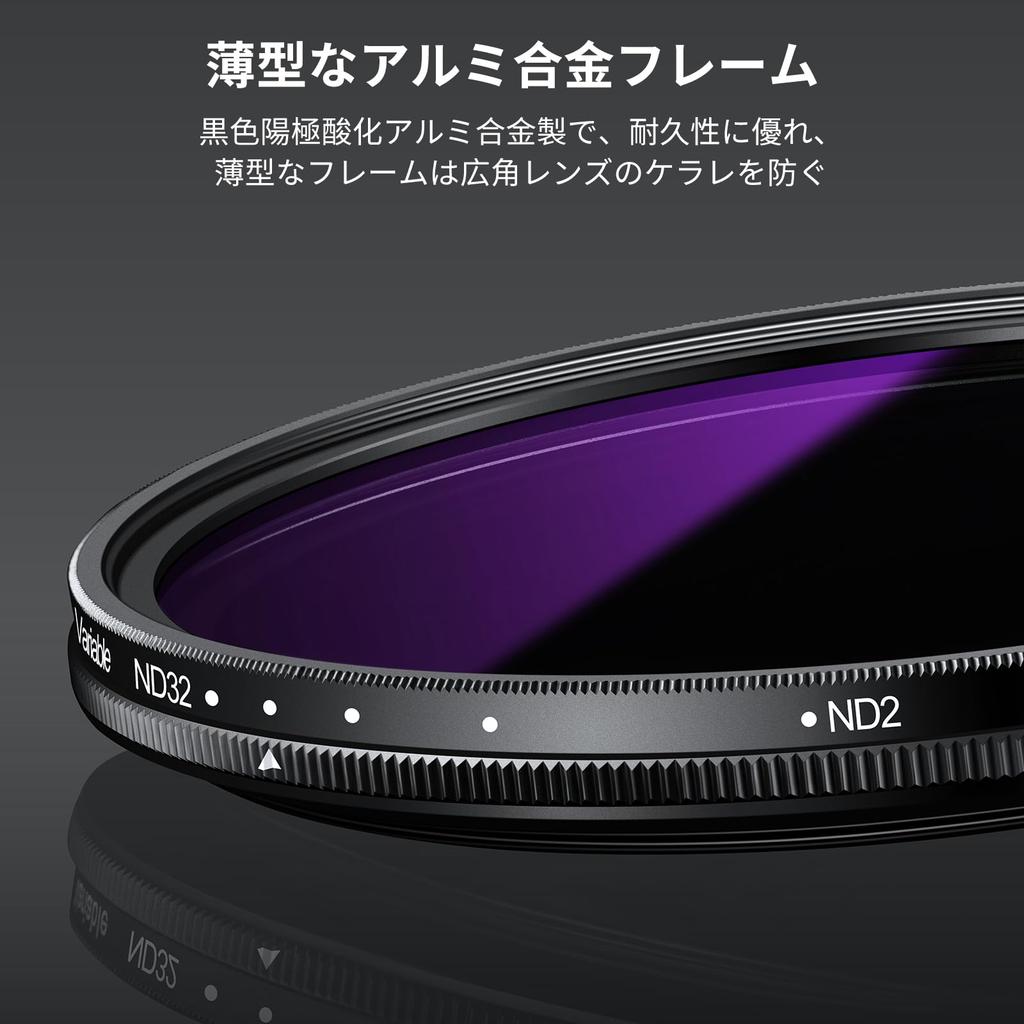 NEEWER 82mm Variable ND Filter with Lens Cloth Neutral Density Adjustable Optical Glass Neutral Density Filter Camera Photography Accessories ND2-32