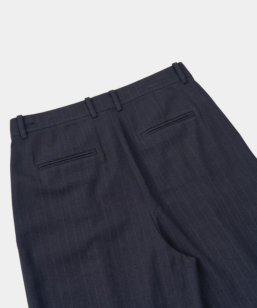 EXCONTAINER Classic One-Pleat Pinstripe Trousers (Navy)