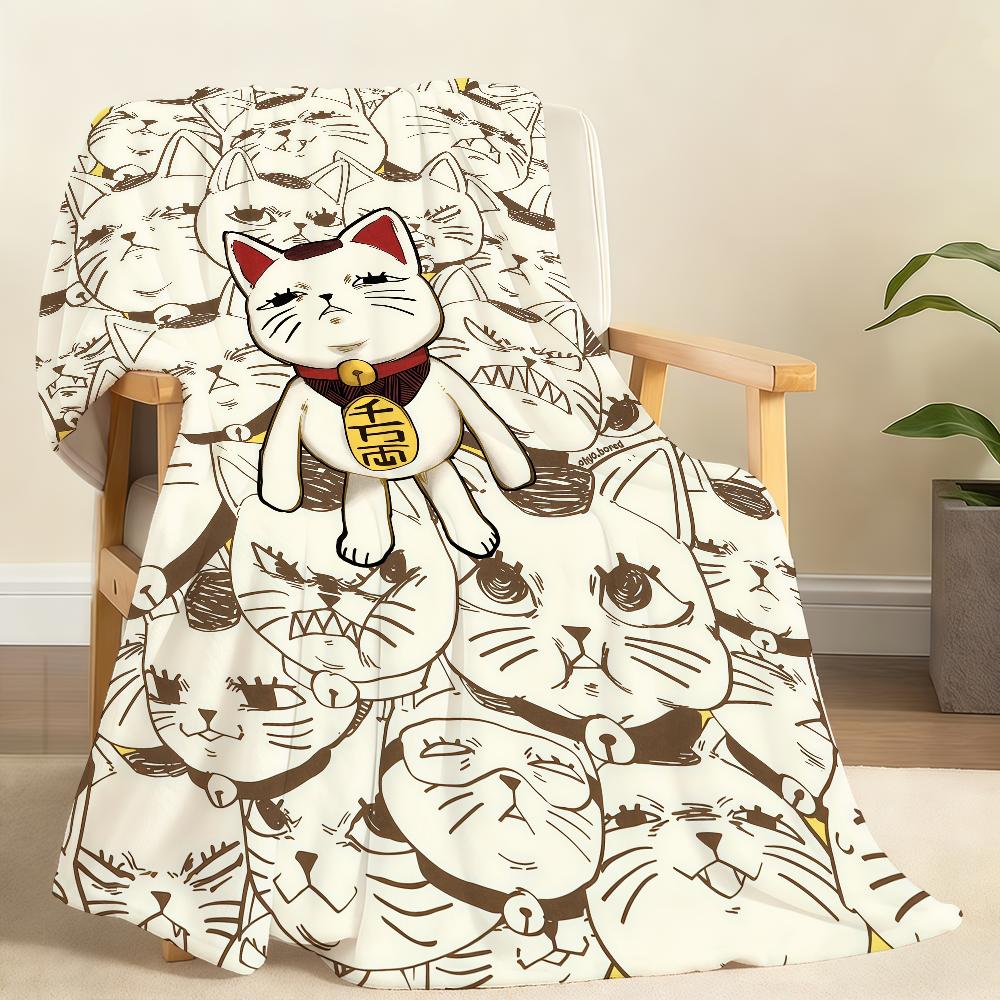 Manga anime T Turbo Granny cat Blanket Soft Throw Blanket for Home Bedroom Bed Sofa Picnic Travel Office Rest Cover Blanket Gift