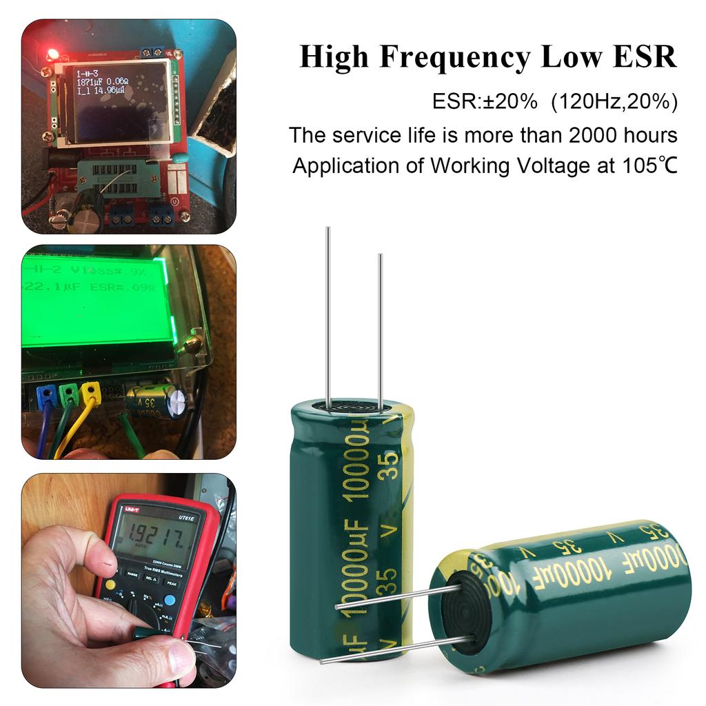 Алюминиевый электролитический конденсатор 35 В 47 мкФ 100 мкФ 220 мкФ 330 мкФ 470 мкФ 3300 мкФ высокочастотные конденсаторы с низким ESR DIY 2000 часов длительный срок службы