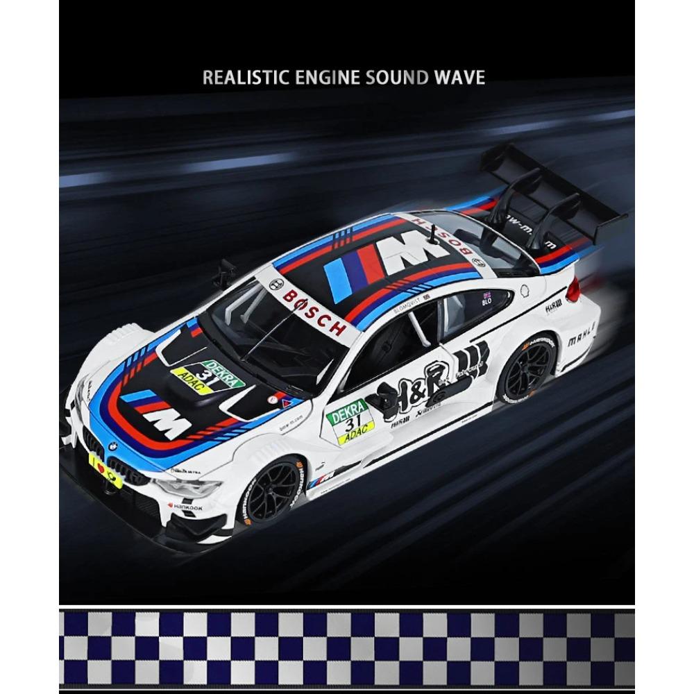 Масштаб 1/24 BMW M4 DTM Звук и свет M Power Сплав Металл Литой Модель автомобиля Гоночная серия Лучший выбор Коллекционные предметы Хобби Подарок Мальчикам