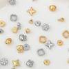30-50Pcs Gold/Rhodium Plated CCB Loose Space Beads Star Flower Beads for Bracelet Necklace DIY Jewelry Making Beads
