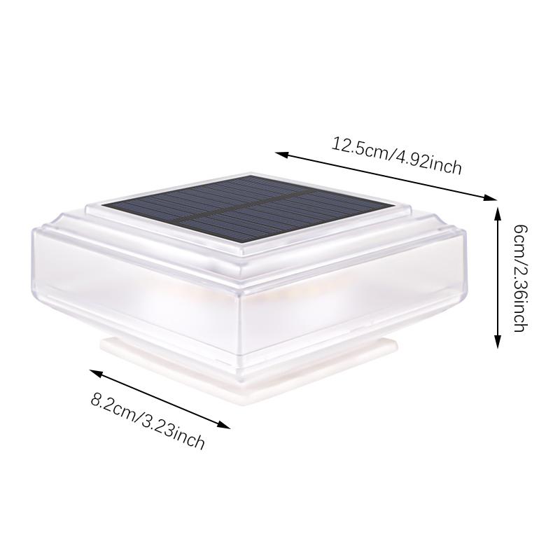 New Stylish Modern Outdoor Solar Pillar Lights for Landscape Lighting In Garden Patio, Waterproof LED Fence Deck Column Lamp