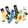 Fashion Men Socks Combed Cotton Socks Cartoon Animal Bird Flower Geometric Novelty Crew Socks