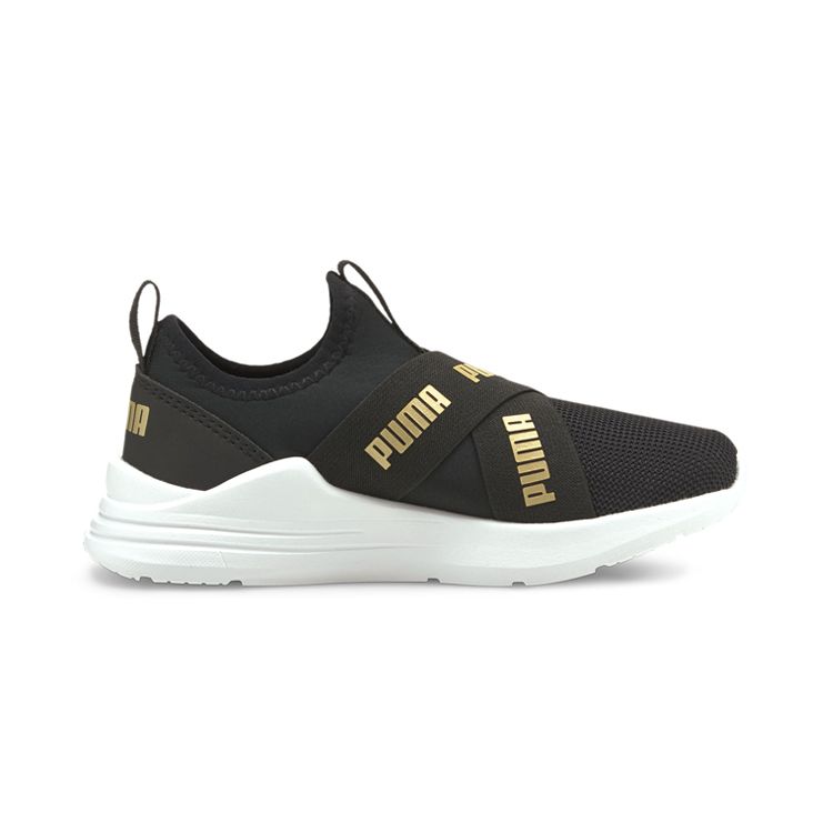 Puma Кроссовки Wired Run Slip-On Little Kid Black Team Gold Kids 381994-02