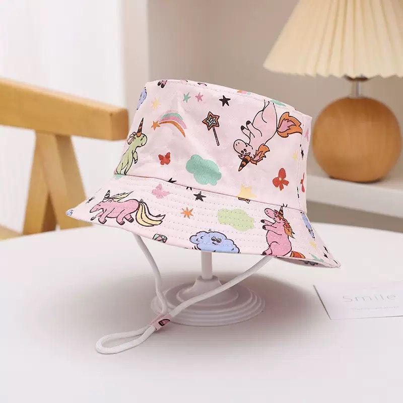 Kids Cartoon Bucket Hat Spring Summer Baby Sun Protection Cap Boys Girls UV Shield Outdoor Beach Fishing Hat