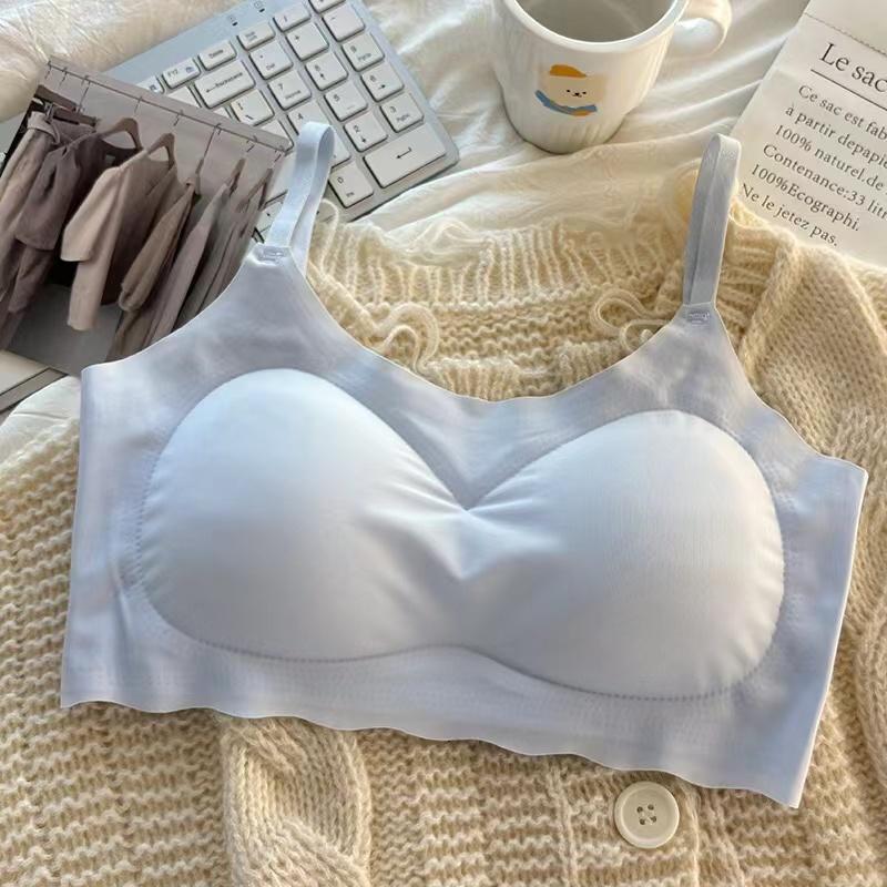 Бюстгальтер Ice Silk для женщин, однотонный, простой, удобный, приятный для кожи, регулируемые бретели, дышащий, спортивный, для сна