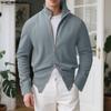 Autumn Winter Men Long Sleeve Solid Color Zip-up Casual Sweatshirts Tops
