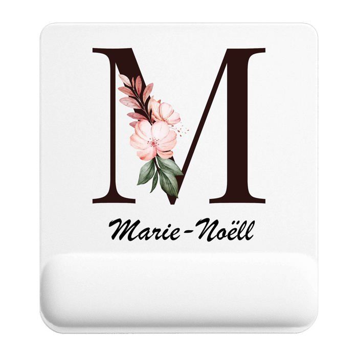 Tapis de souris - PLANETEE - Marie-Noëlle Lettre Fleur - 22 x 18 cm - 3 mm - Sublimation HD