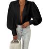 YYFS Women's Fashion Casual Spring Fall Long Sleeve POLO Neck Blouses & Shirts