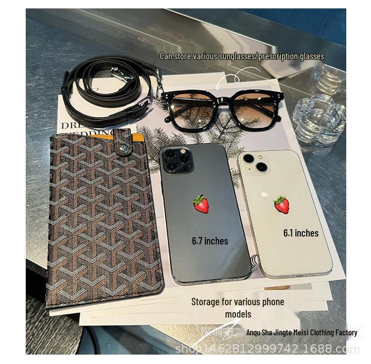 Universal Phone & Glasses Protective Bag, Messenger Style for Men & Women, Sunglasses Storage