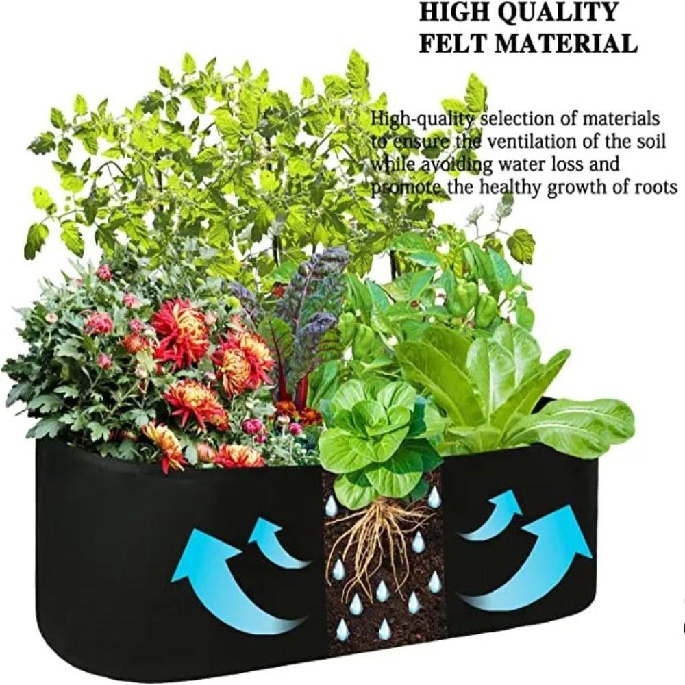 Multi-size Grow Bag Felt Planting Container Durable Plant Nutrition Bag Outdoor