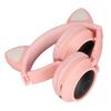 Cat Ear Gaming Headphones Deep Bass LED Light Foldable Cute Cat Ear Headset with Soft Earmuffs