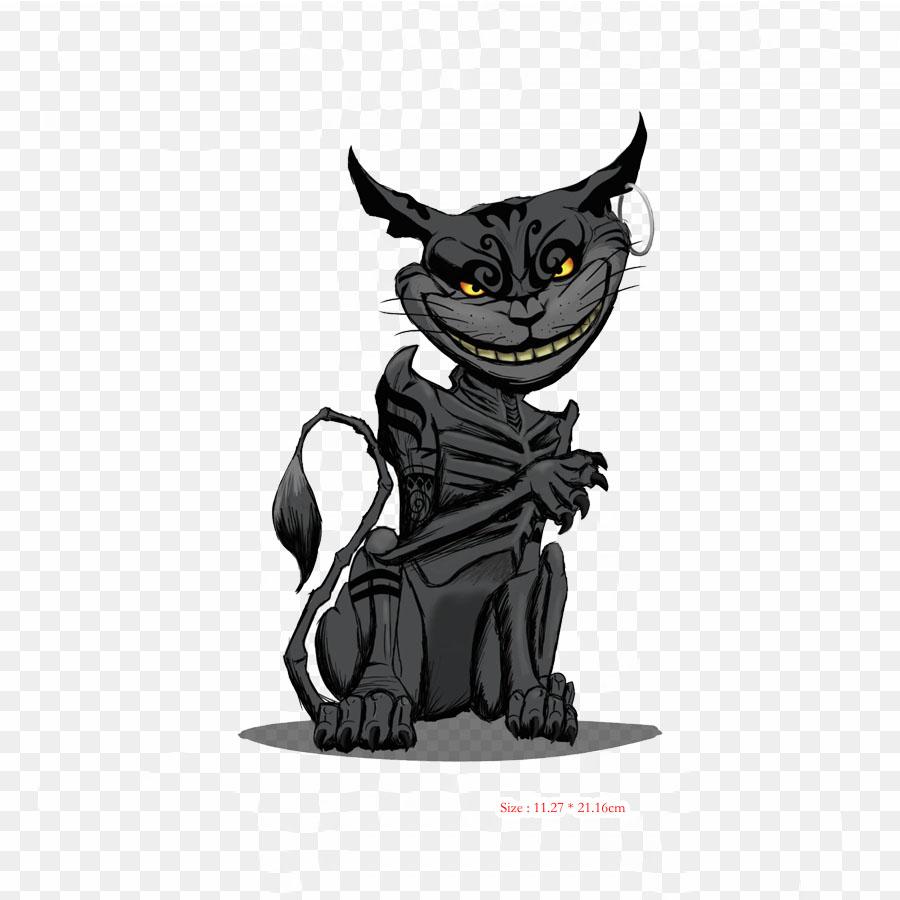 Black Cat Alice Madness Returns Cheshire Cat Alices Ad Iron On Heat Transfer Printing Vinyl Patches Sticker for Clothes DIY Appliques Washable Patches